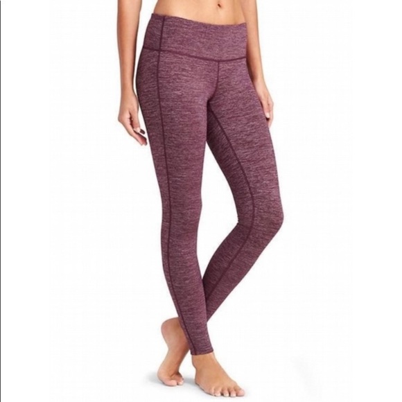 Athleta Burgundy Maroon Wine Space Dye Leggings - Picture 2 of 9